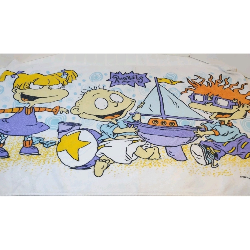 Vintage RugRats Pool Beach Towel Franco Angelina Tommy Chuckie 1990s Nickelodeon